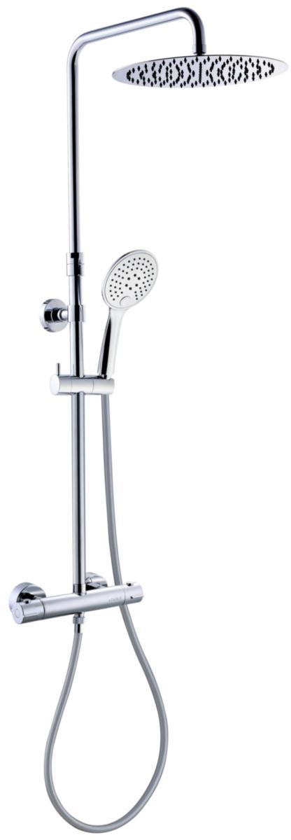 ADORA® Termostatsæt Infigo L-300, krom - ADORA Infigo L-300 term.bruser sæt, brus.Ø300/120mm 3sp, krom